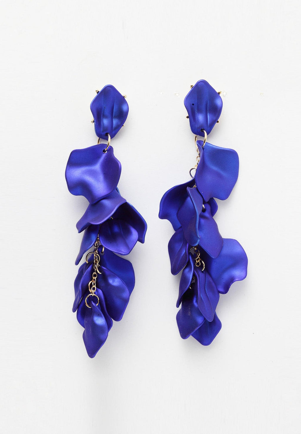 Luxury Statement Rose Petals Long Earrings