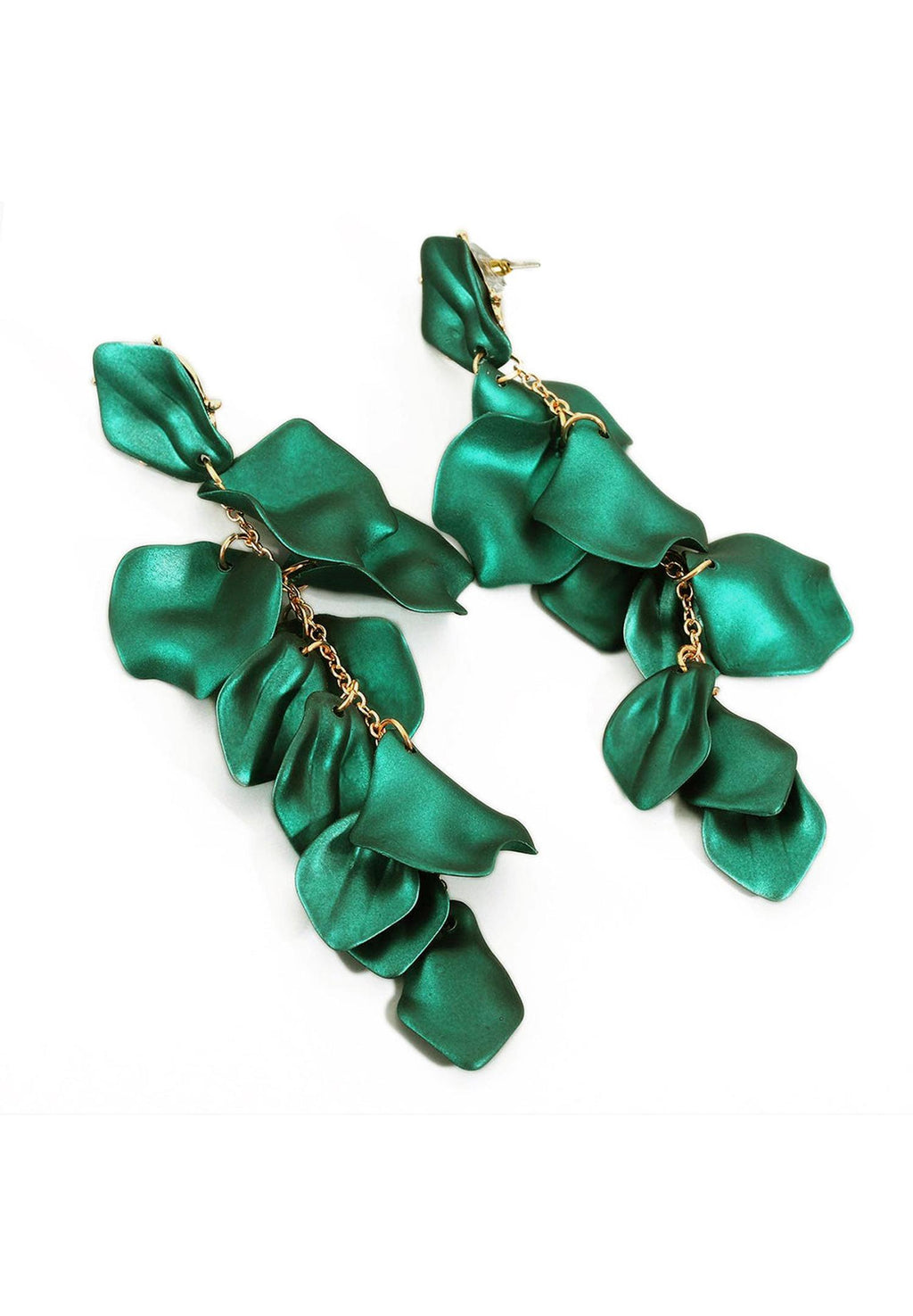 Luxury Statement Rose Petals Long Earrings