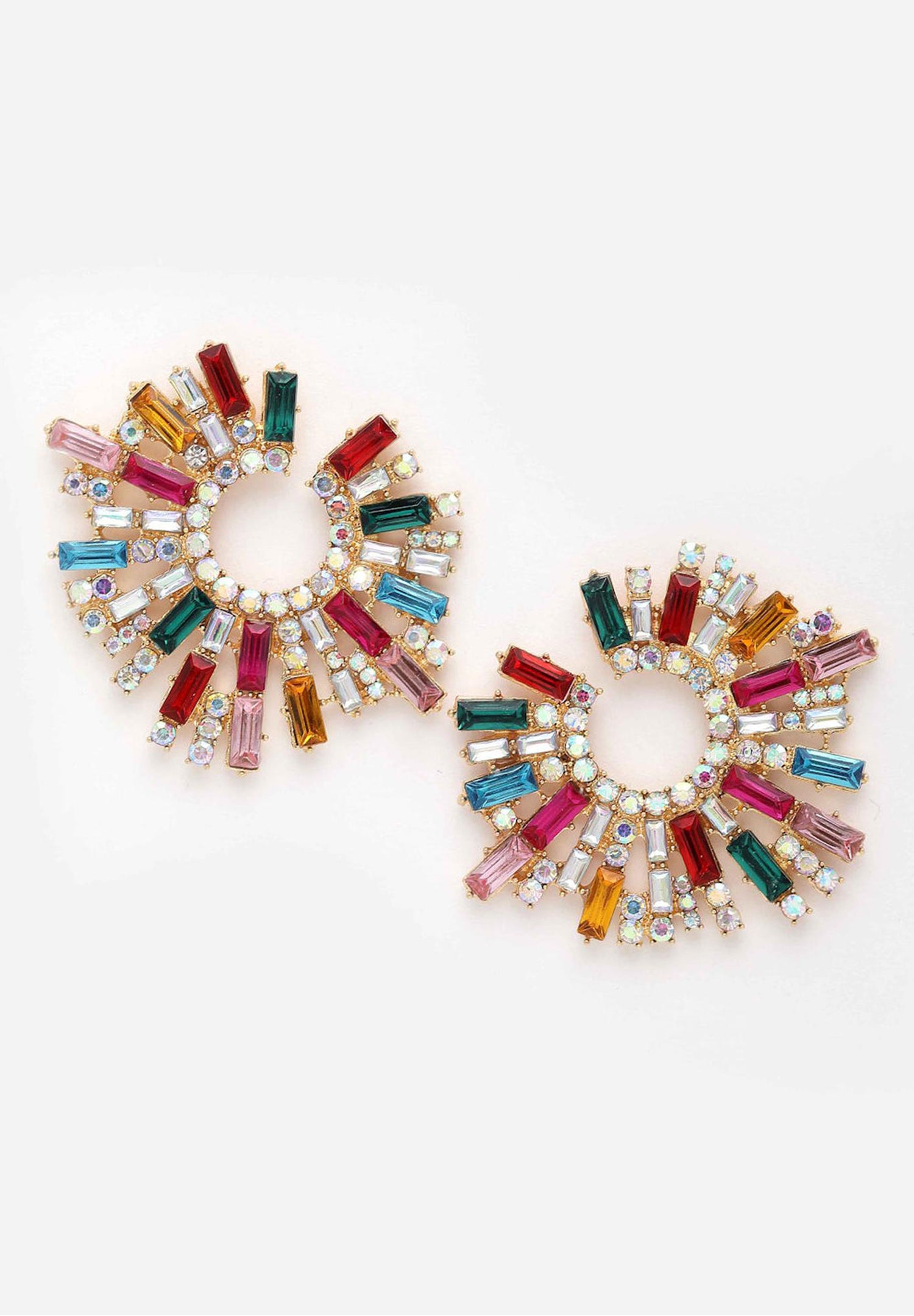 Boucles d'oreilles cristaux de soleil multicolores