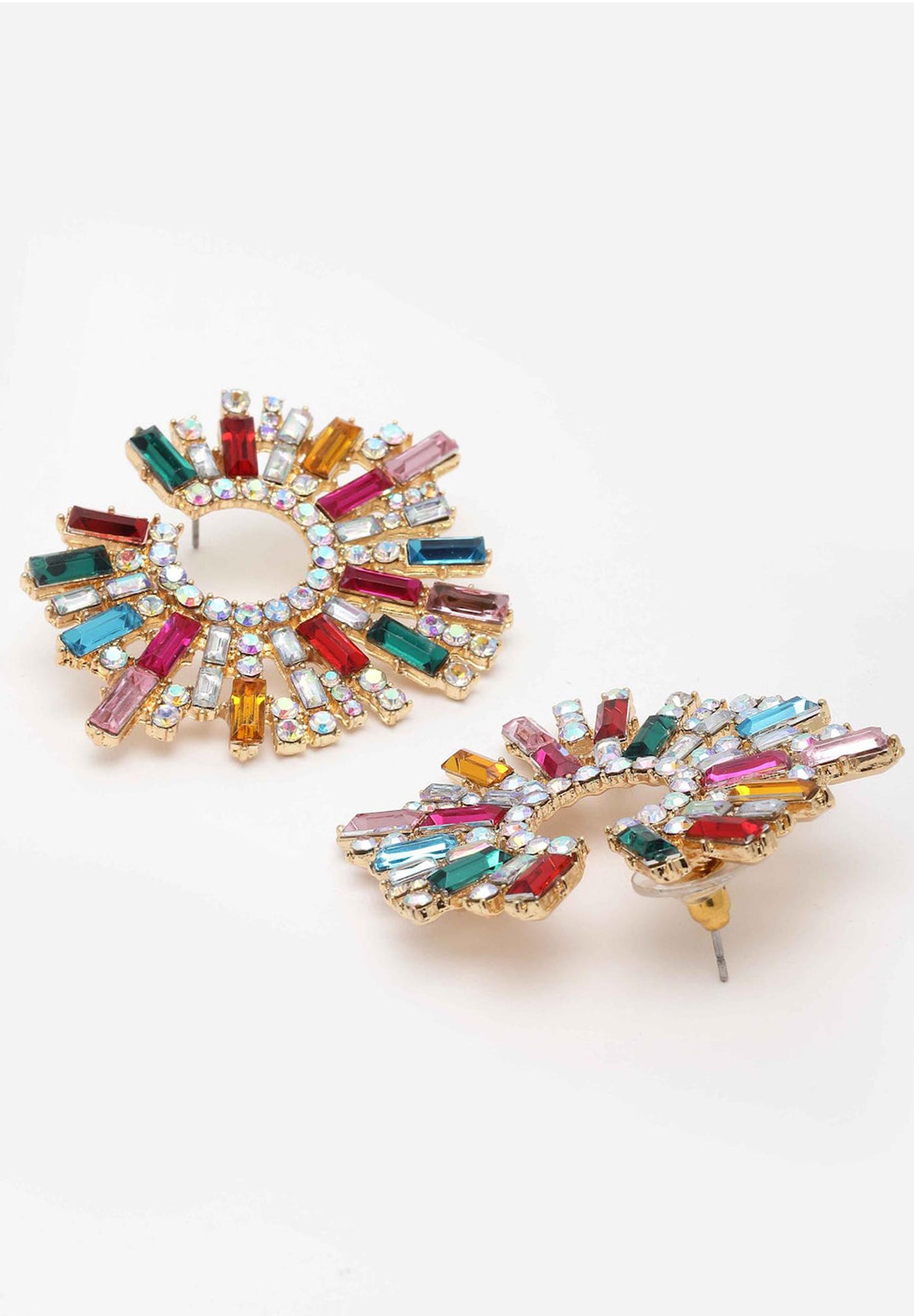 Boucles d'oreilles cristaux de soleil multicolores