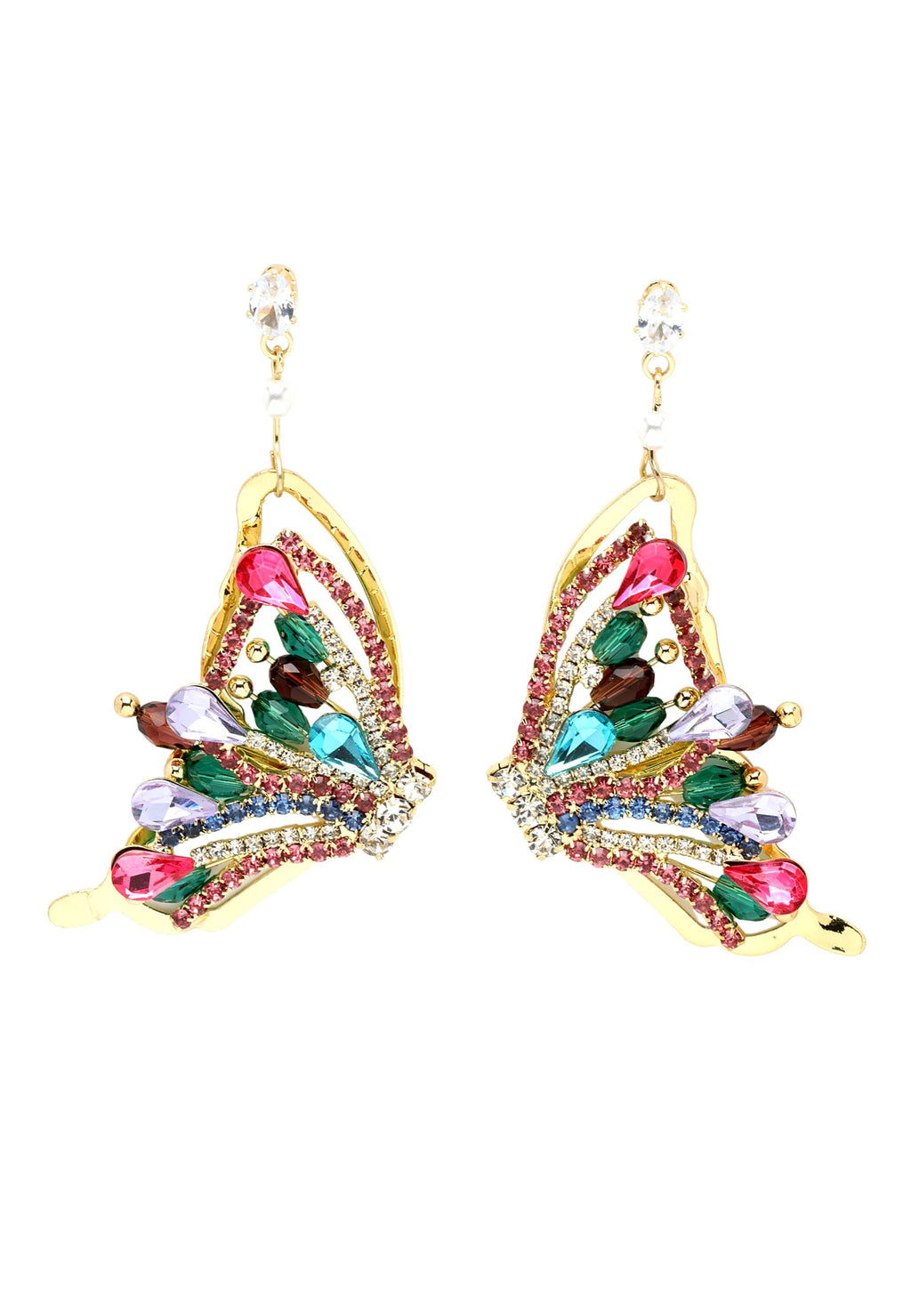 Crystals Butterfly Earrings