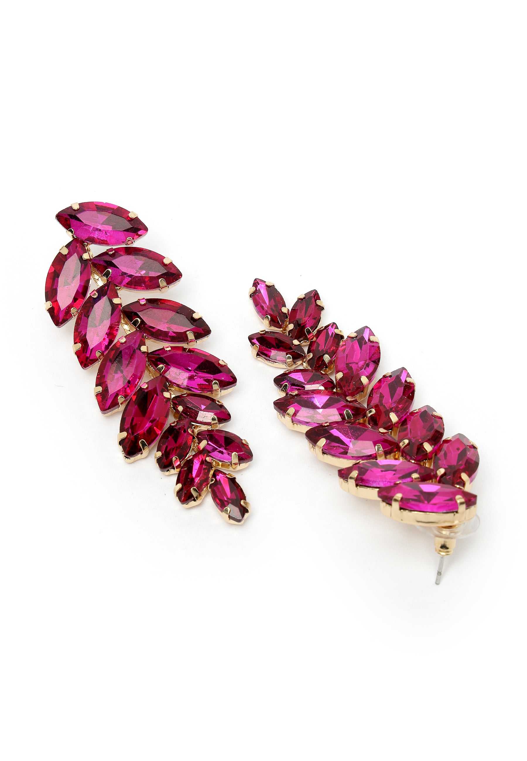 Earrings Drop Cruth Duilleog Dorcha Pink