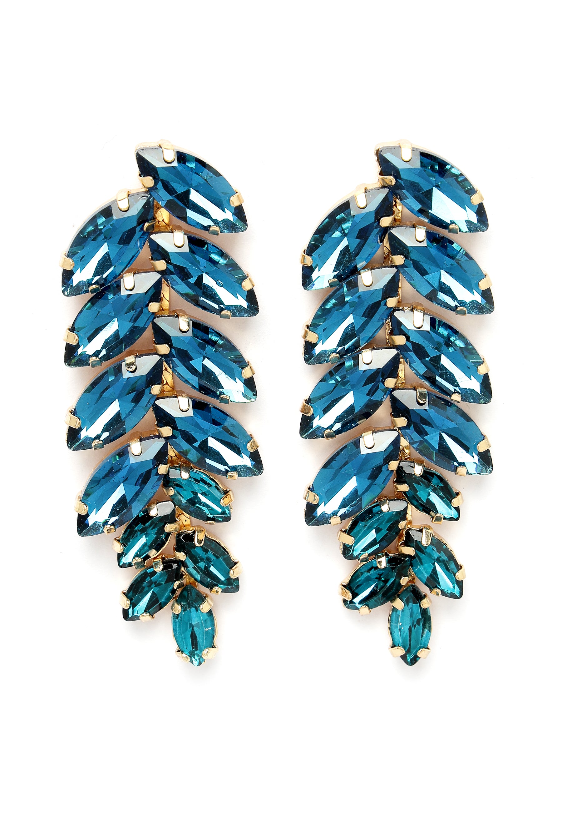 Turquoise Leaf-Shaped Drop Earrings