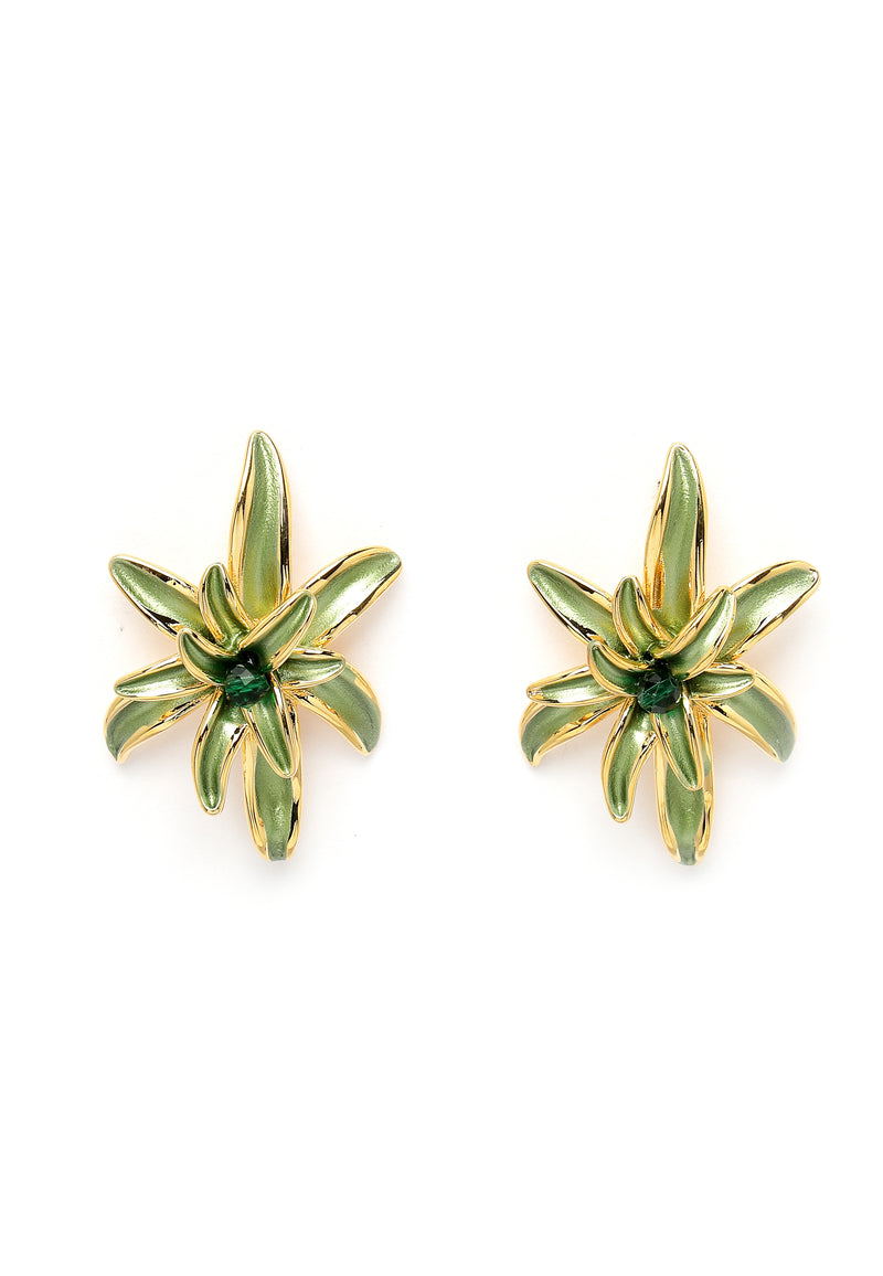 Pendientes con flores verdes