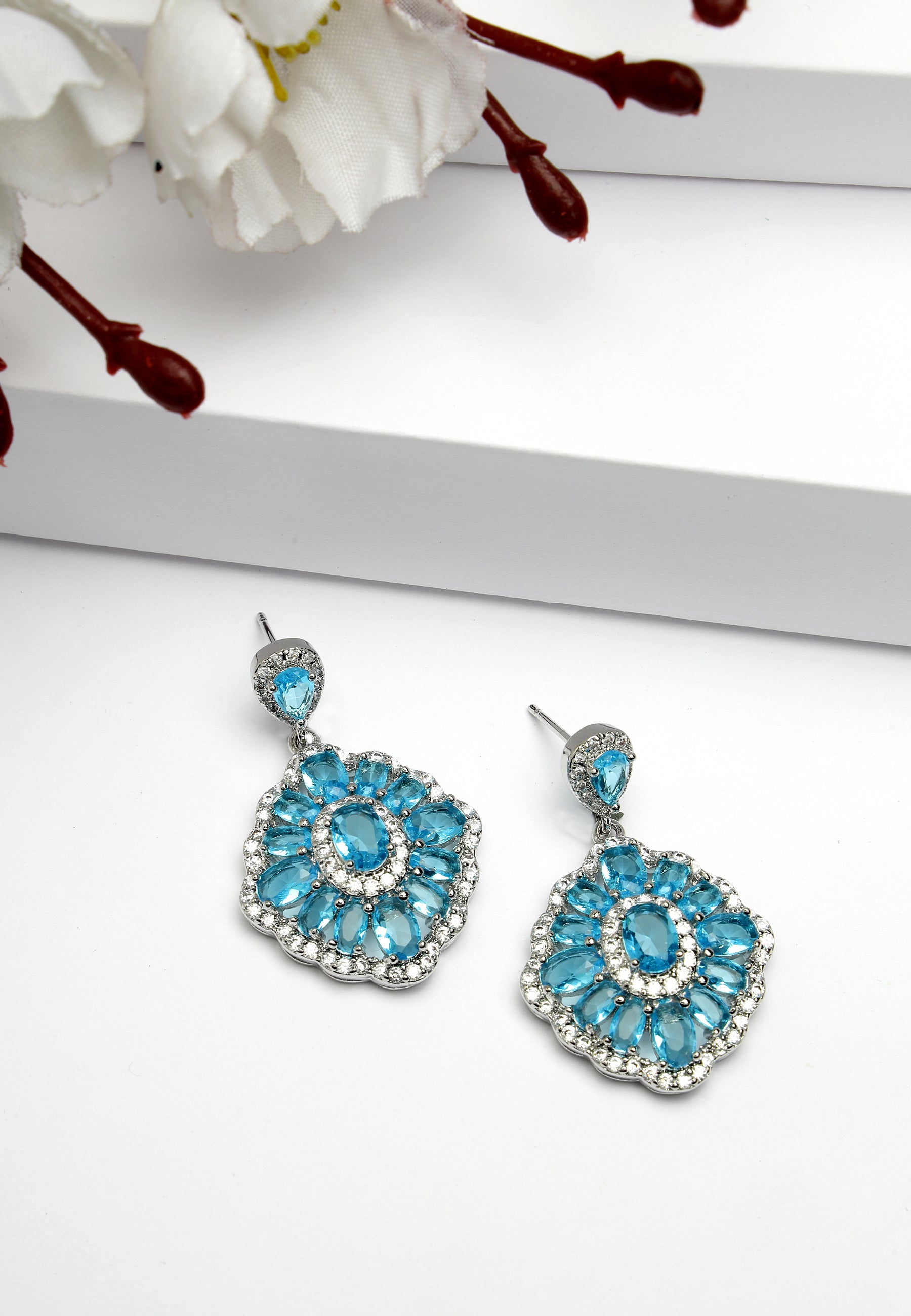 Cubic Zirconia Statement Earrings