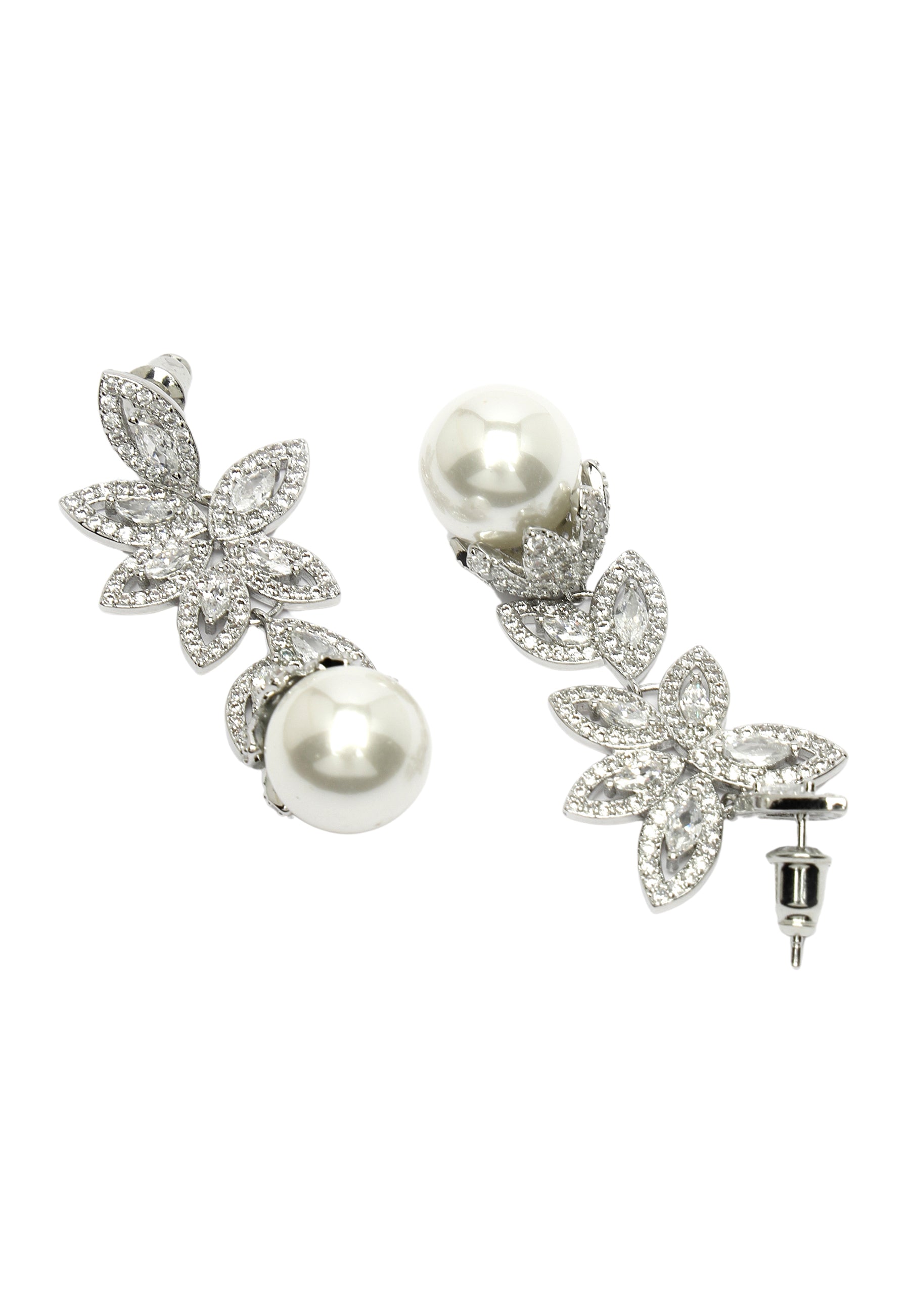 Zirconia Dangles Floral Hollow