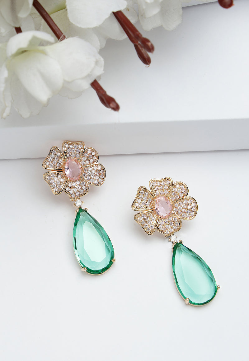 Pendientes colgantes con flores