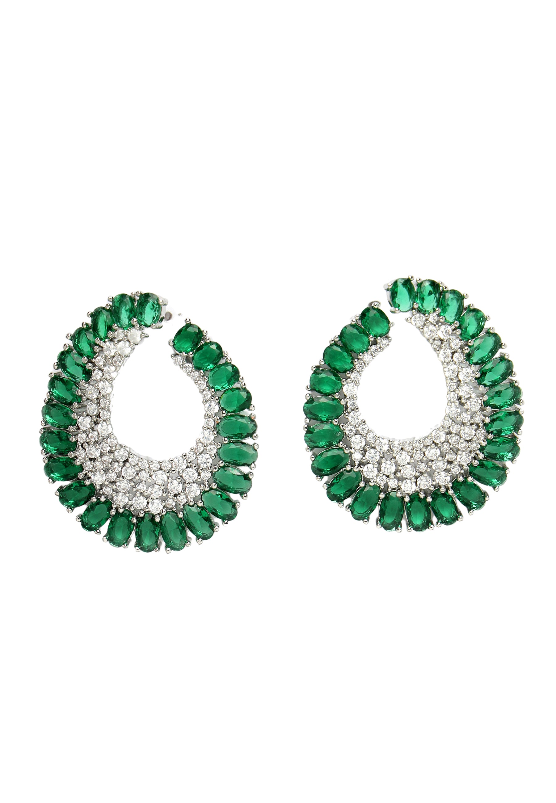 Pendientes de circonitas con acabado blanco