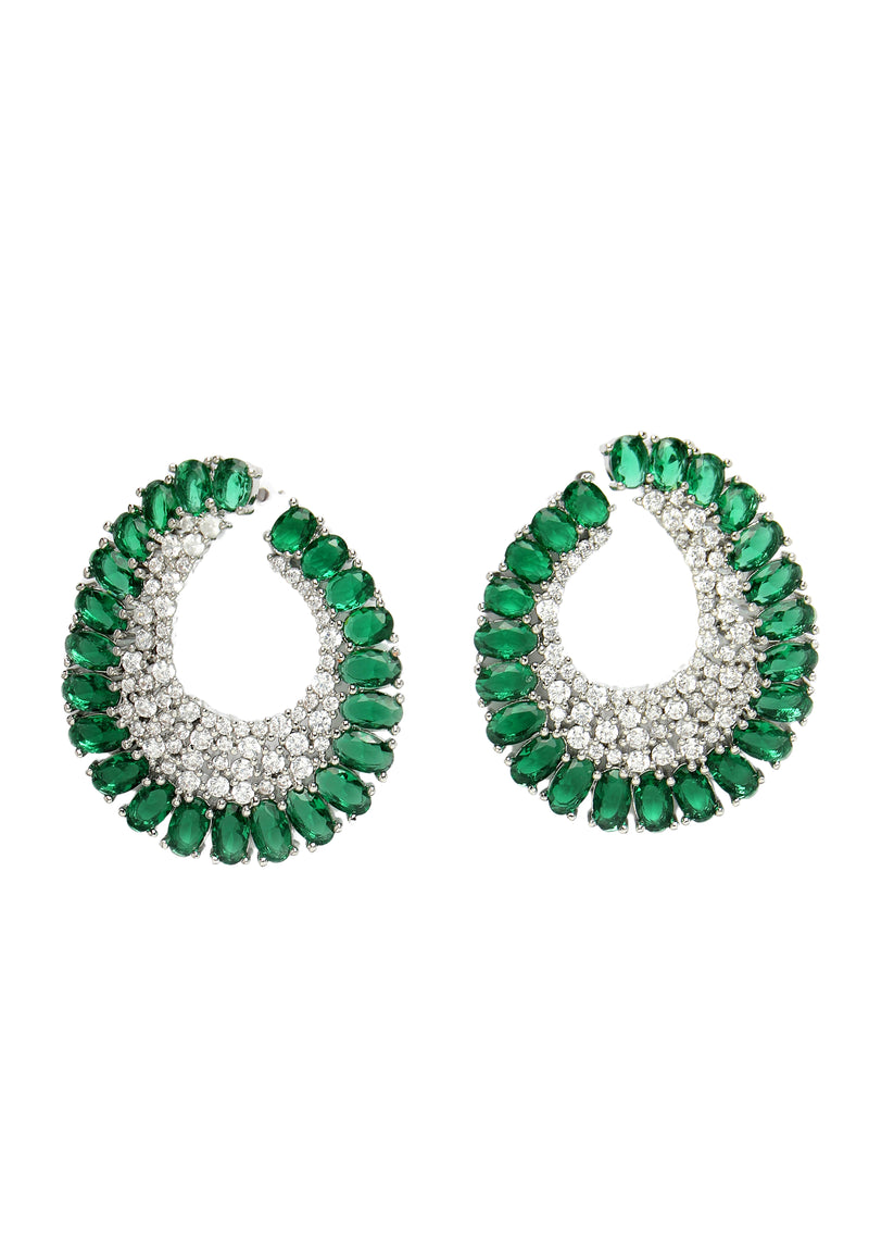 Pendientes de circonitas con acabado blanco