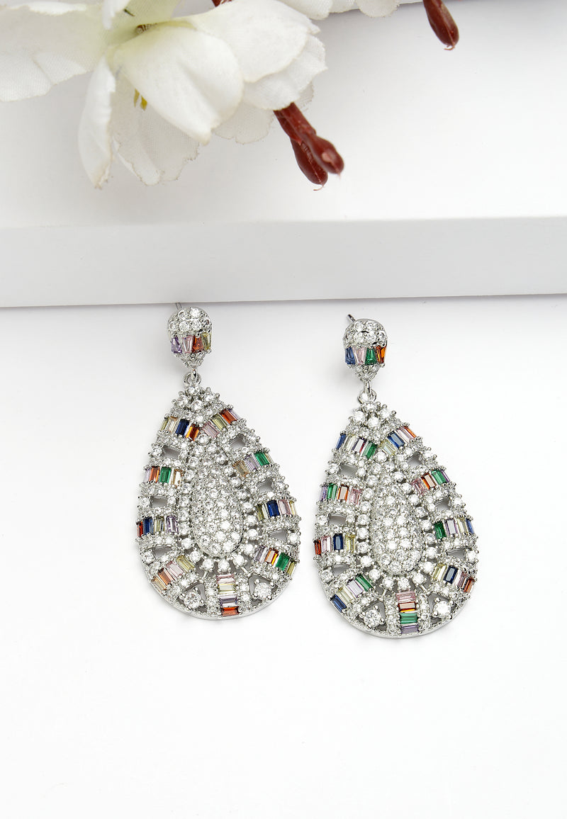 Royal Cubic Zirconia Drop Earrings