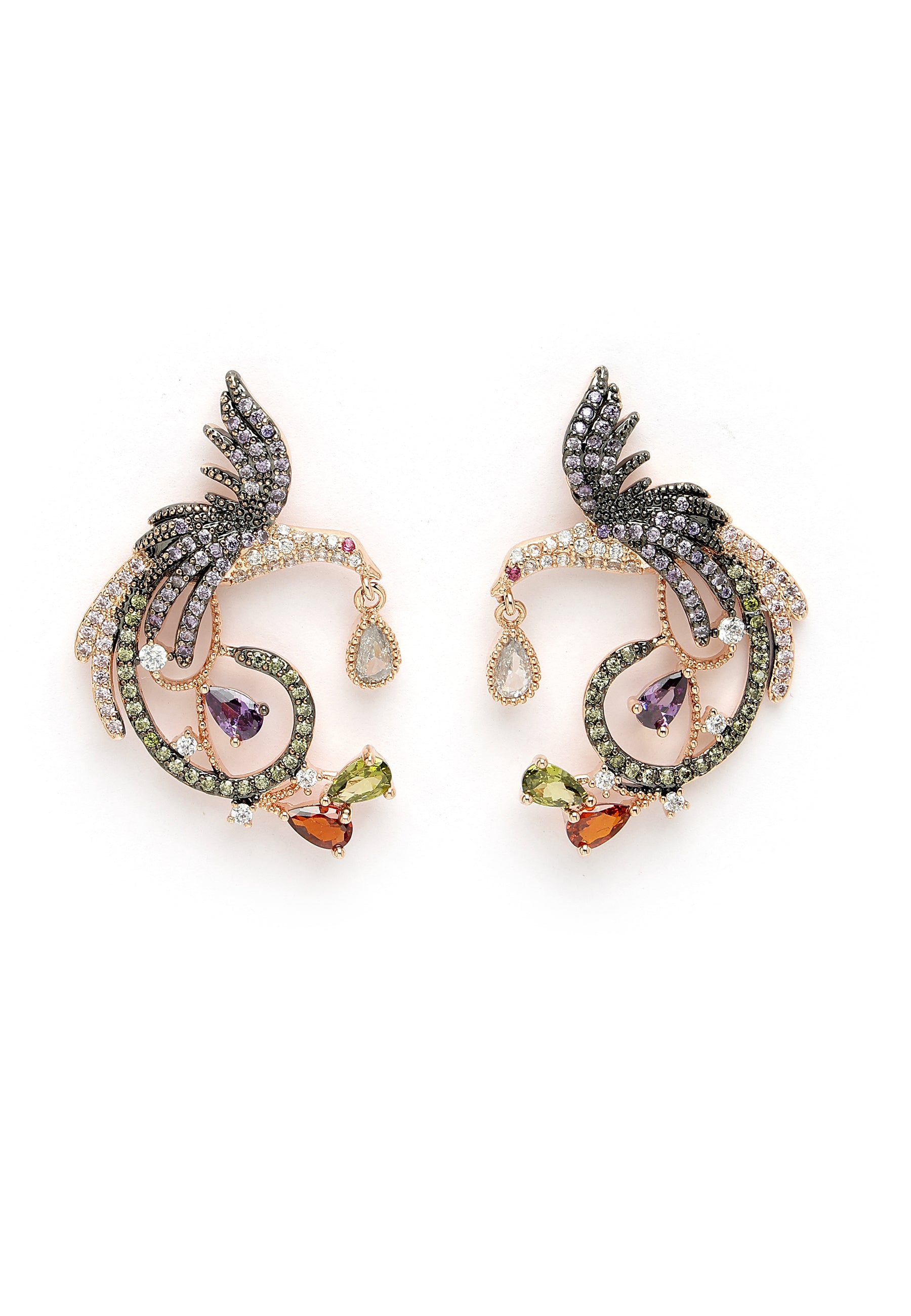 Cubic Zirconia Modern Eagle Earrings