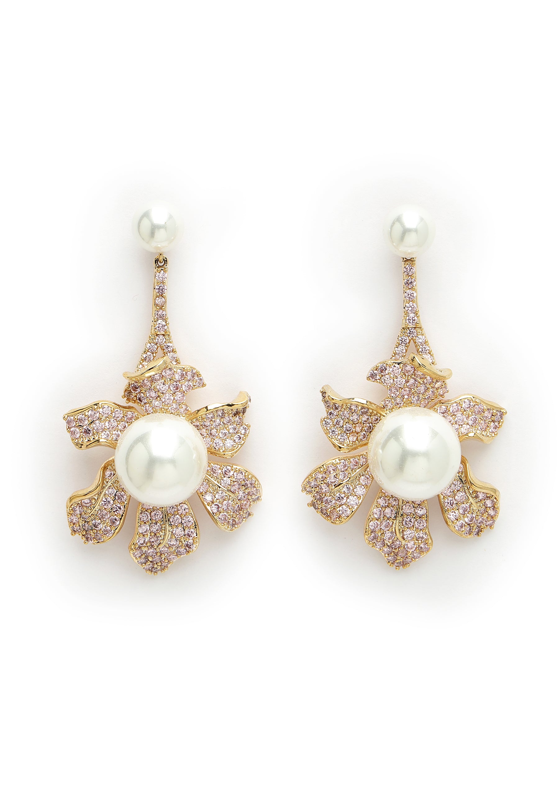 Cubic Zirkonia Blooming Pearl kukkakorvakorut