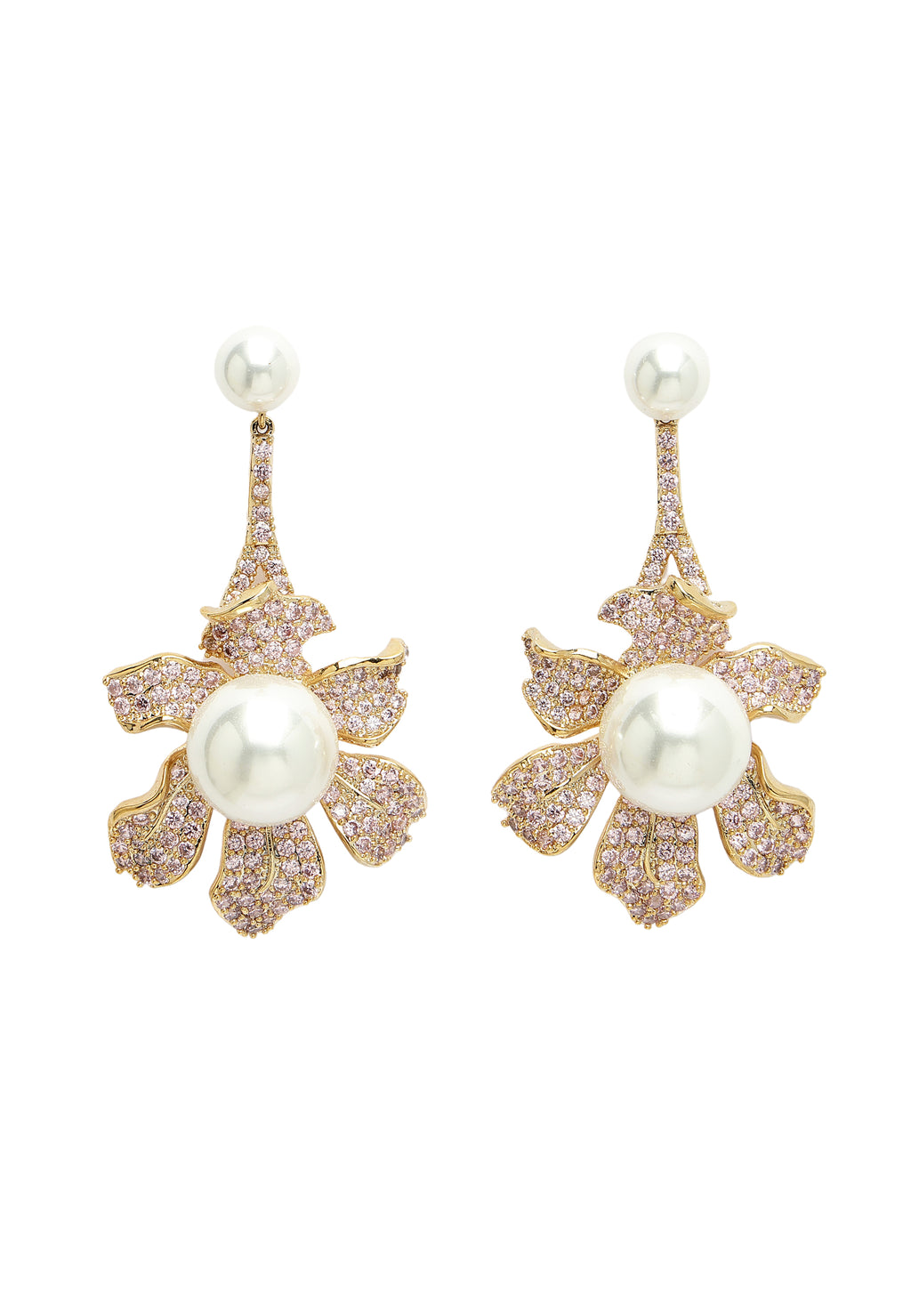 Cubic Zirkonia Blooming Pearl kukkakorvakorut