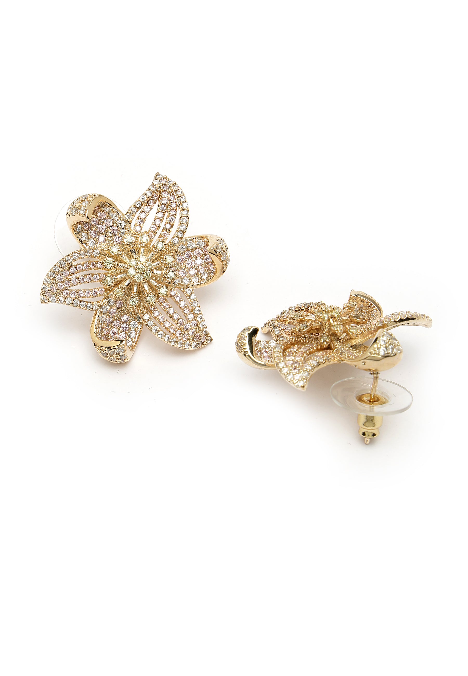 Cubic Zirconia Gleaming Stud Earrings