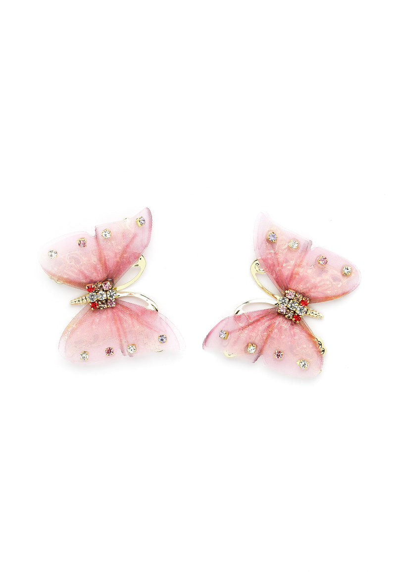 Boucles d'oreilles papillon rose
