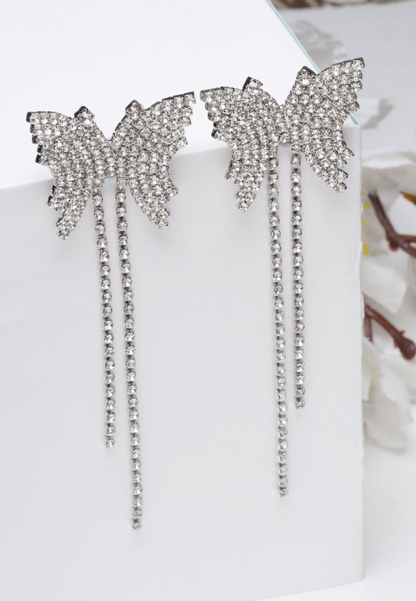 Crystal Studdeed Butterfly Dangler Earings