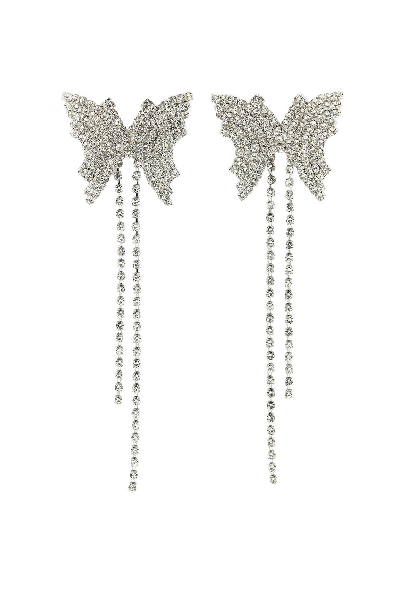 Crystal Studdeed Butterfly Dangler -korvakorut