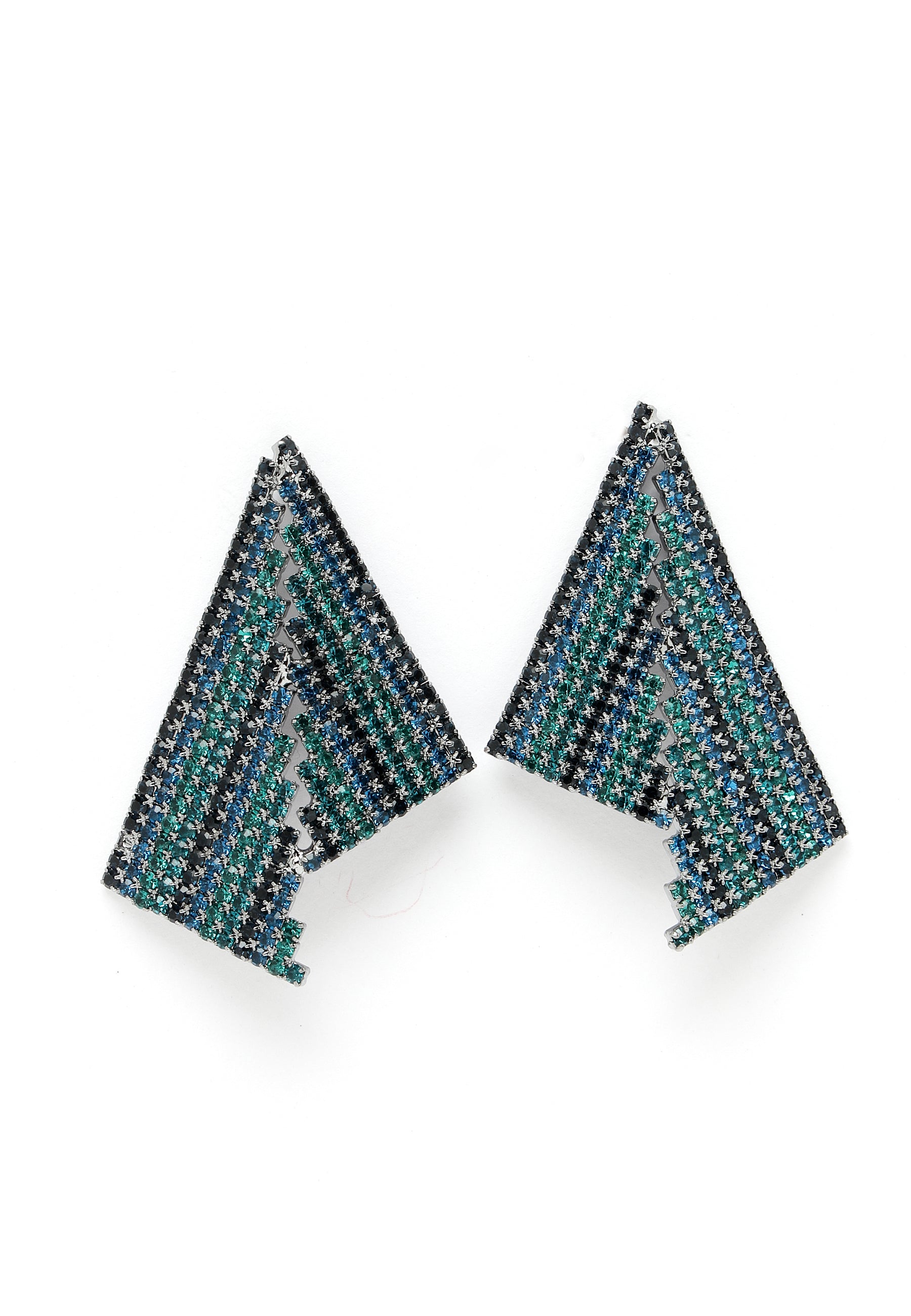 Pendientes Triángulo Asimétrico Cristal Azul