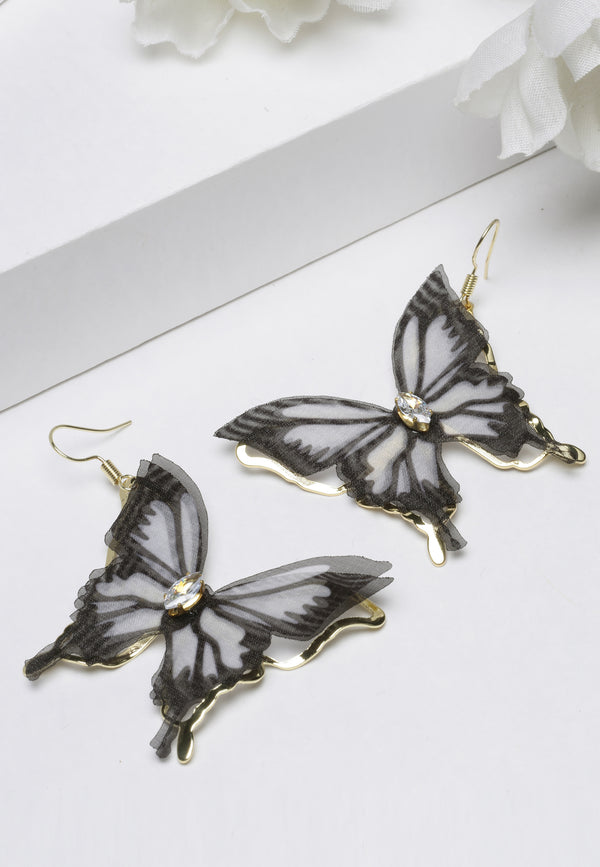 Lindos aretes de mariposa negra