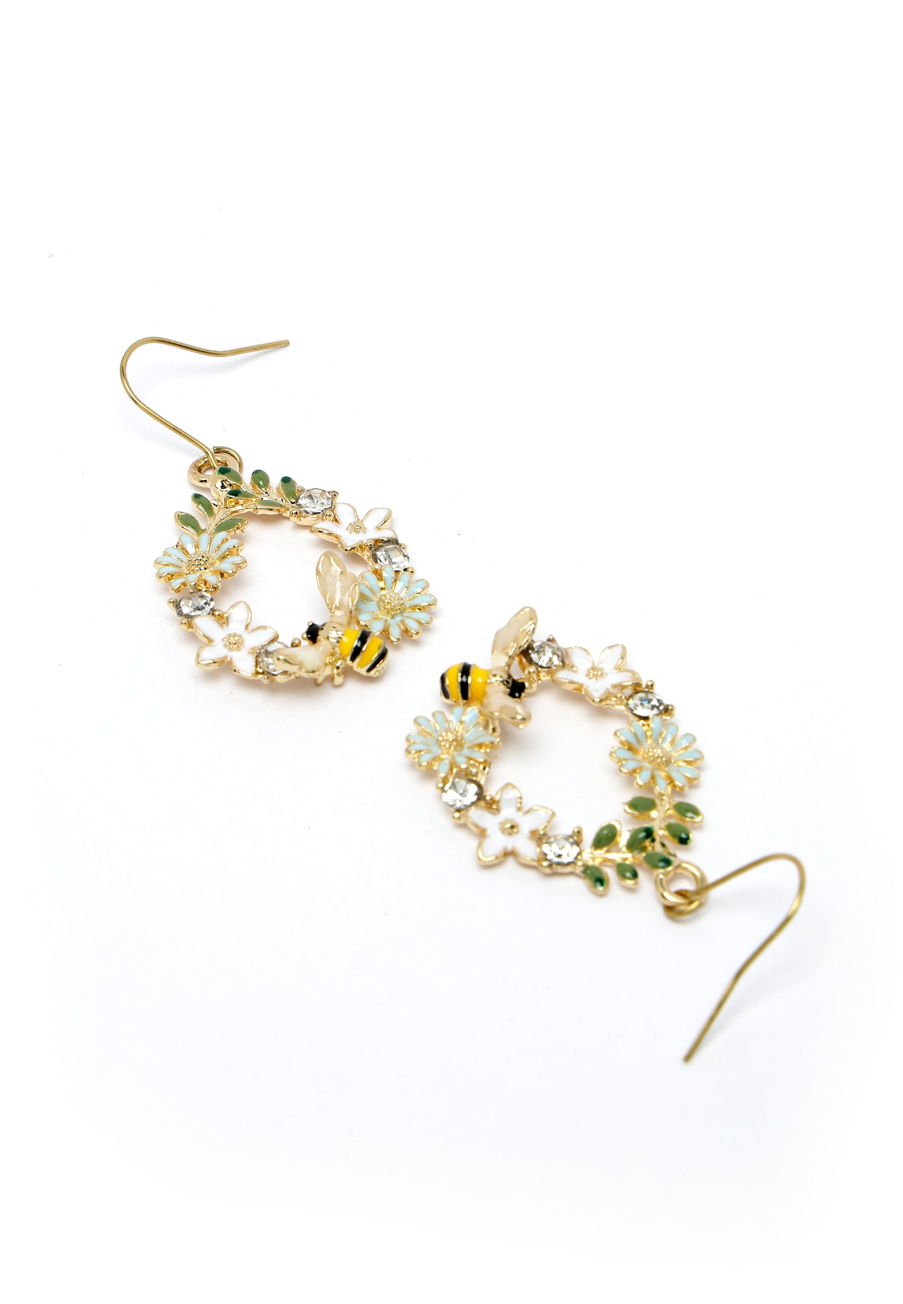 Bee Flower Drop Earrings