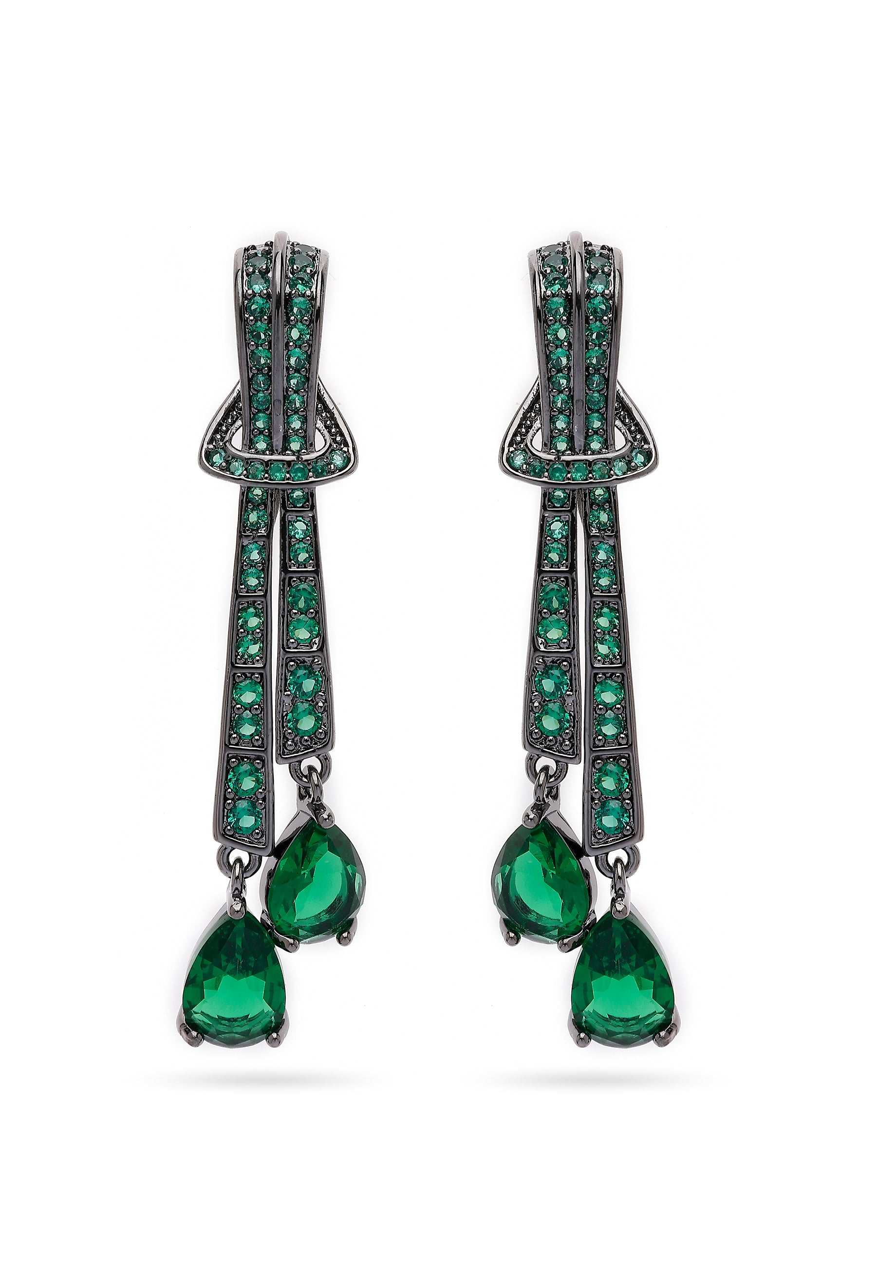 Green Knot Dangle Earrings