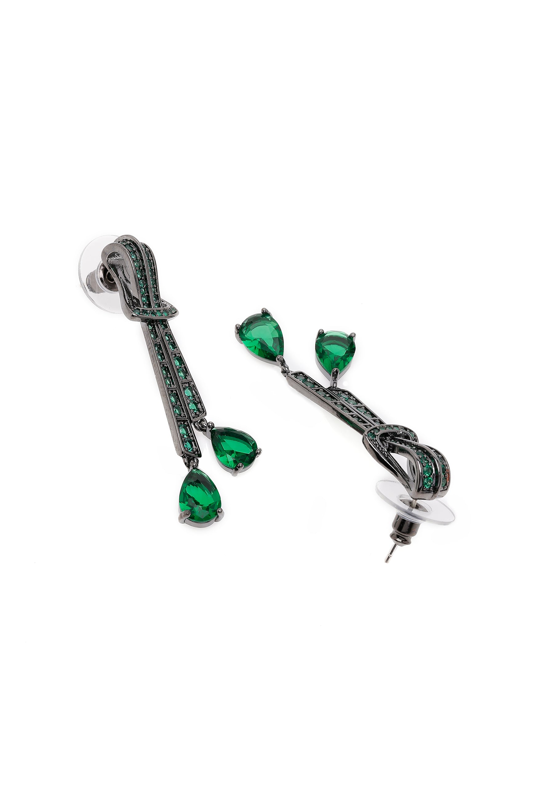 Green Knot Dangle Earrings