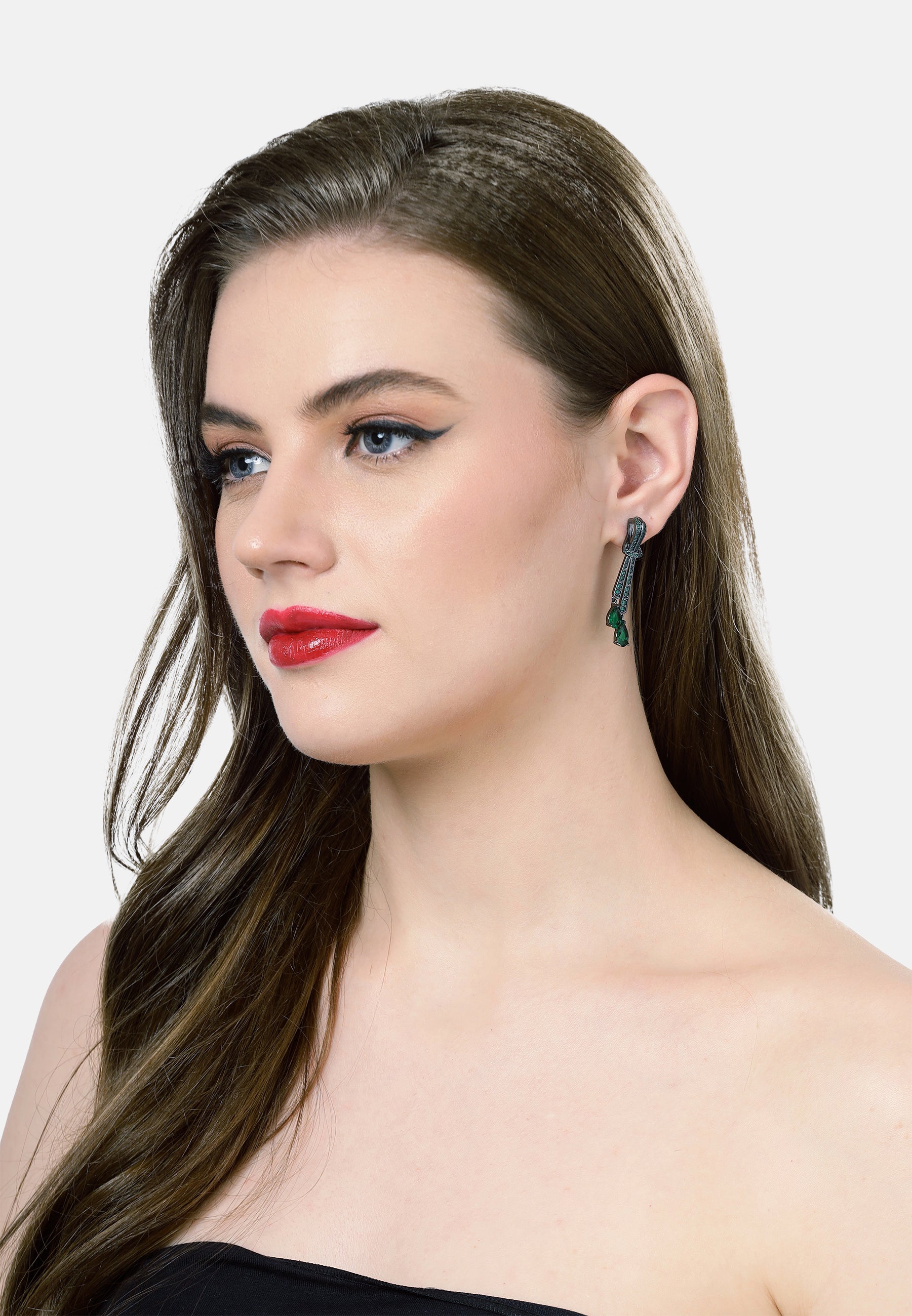 Green Knot Dangle Earrings