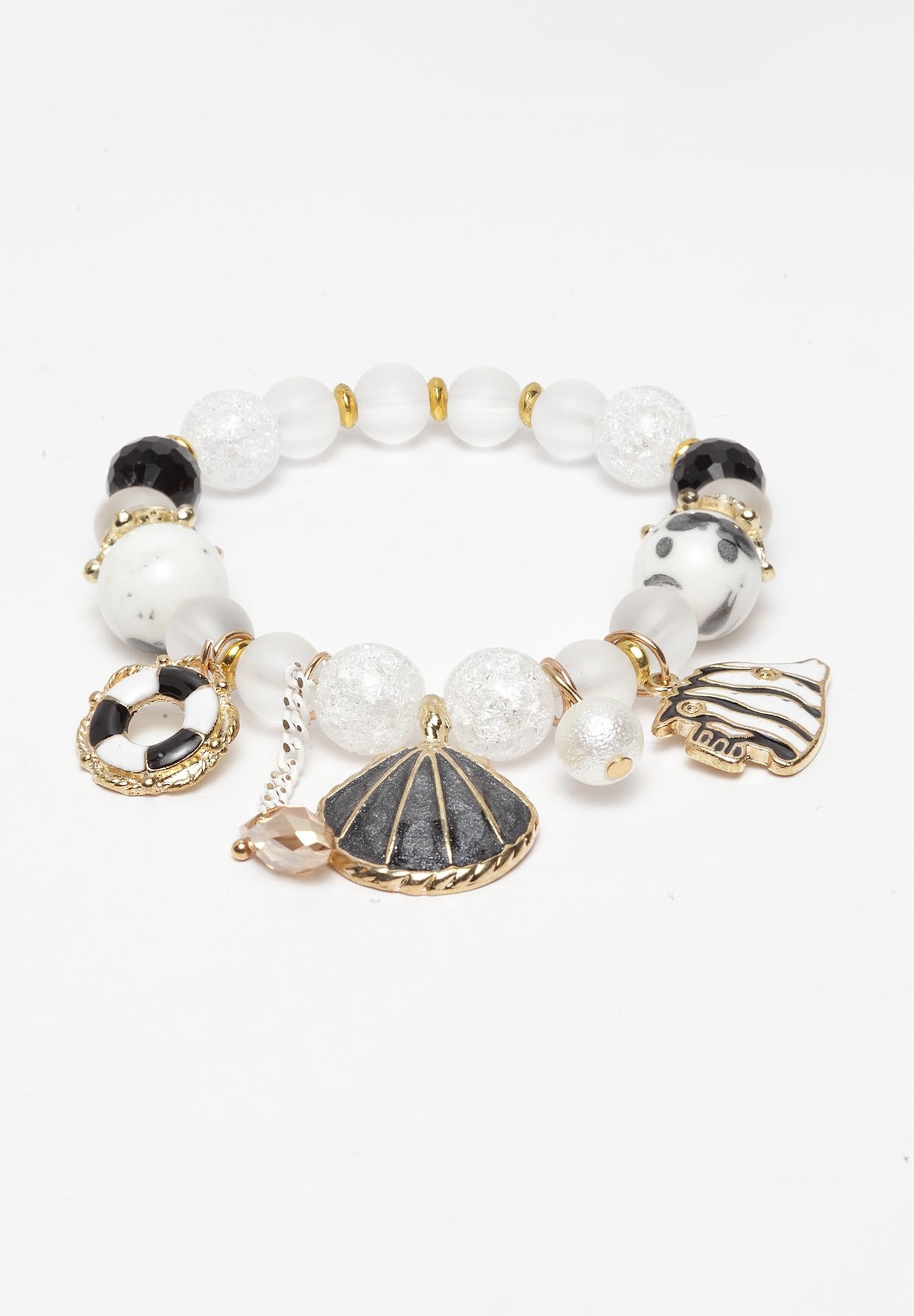 Pulsera de cuentas de semillas de concha boho
