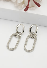 Oval sparkling Drop Earrings