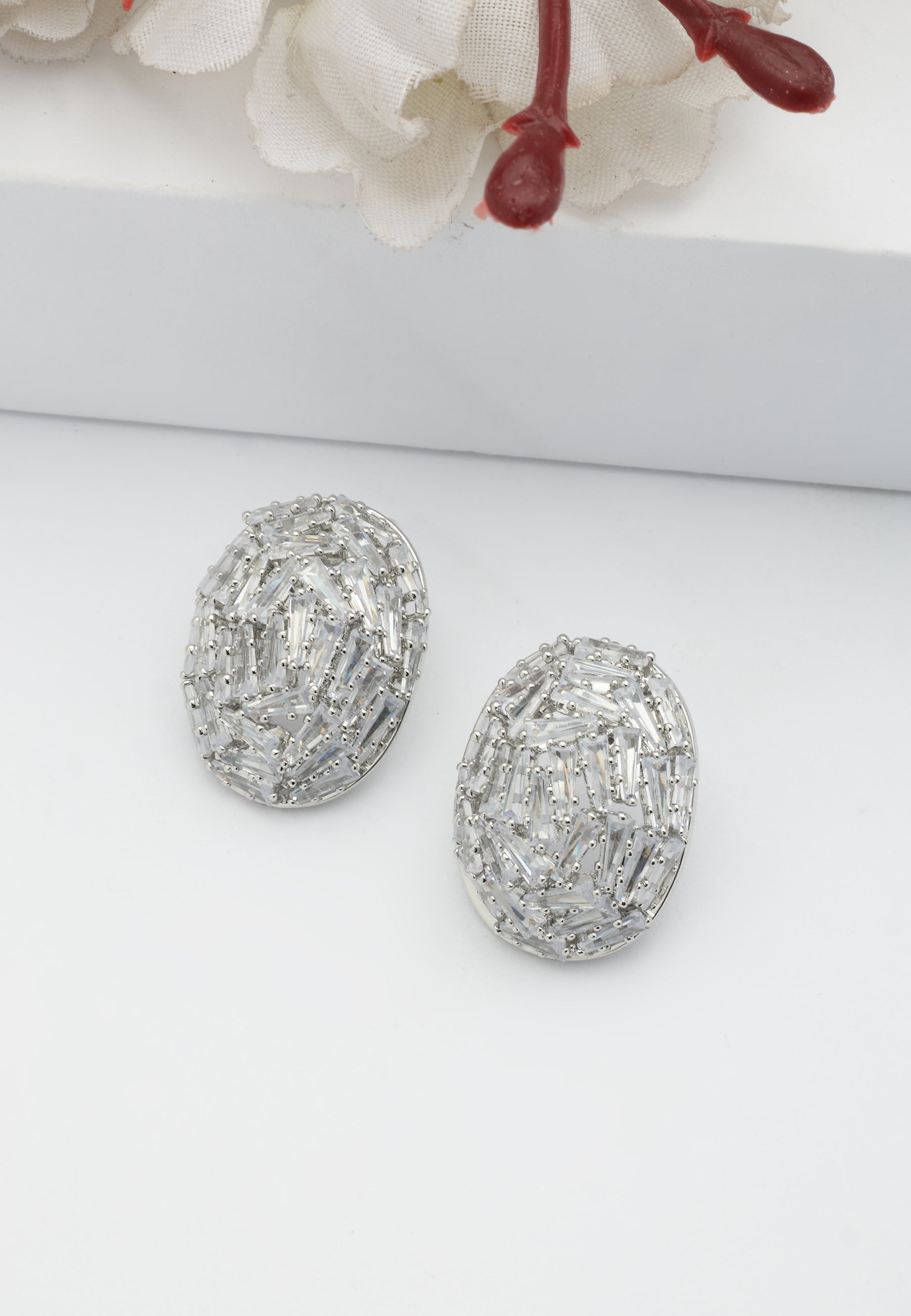 Pendientes de Stud Baguette