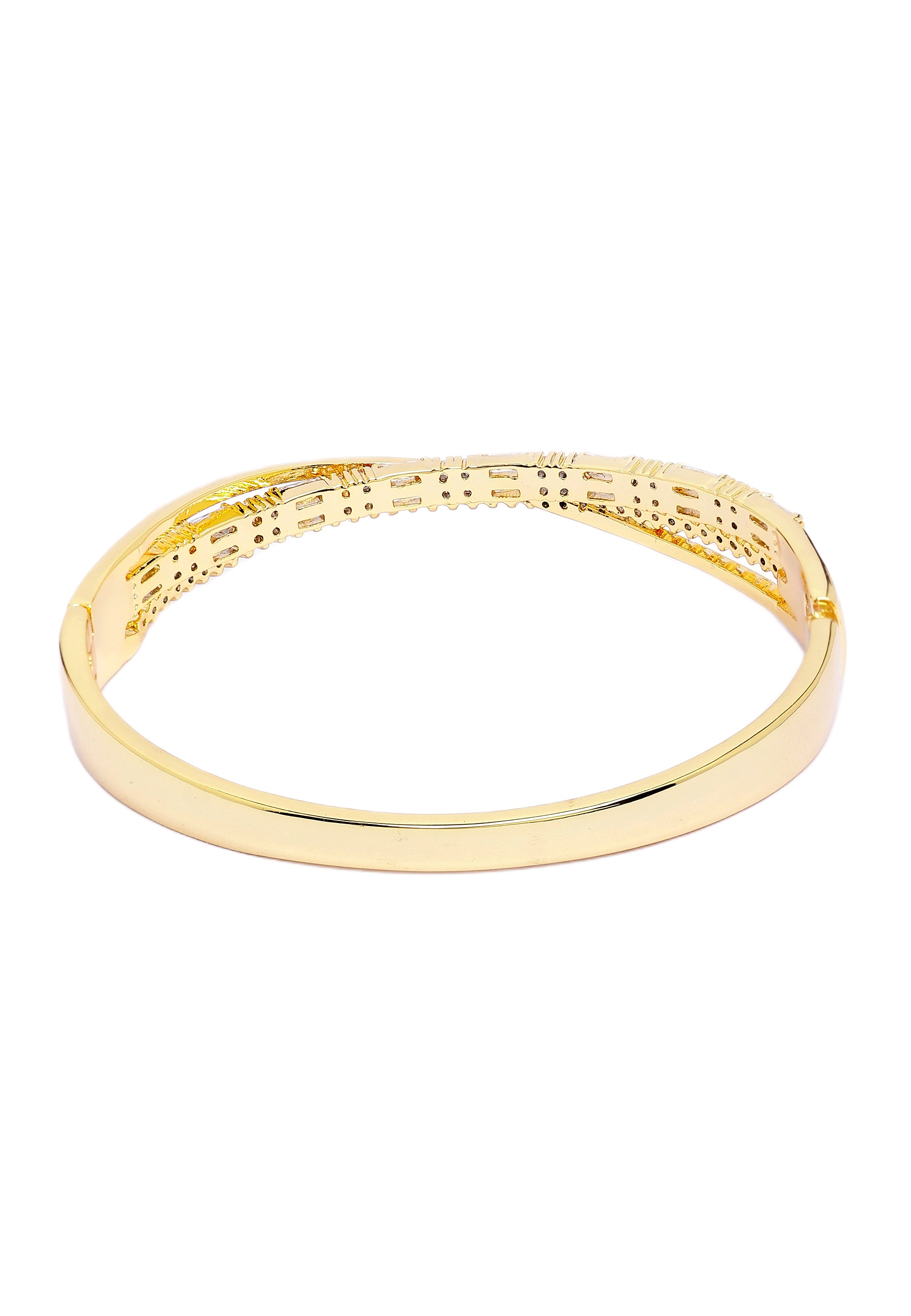 Golden Twirl Diamond Bangle
