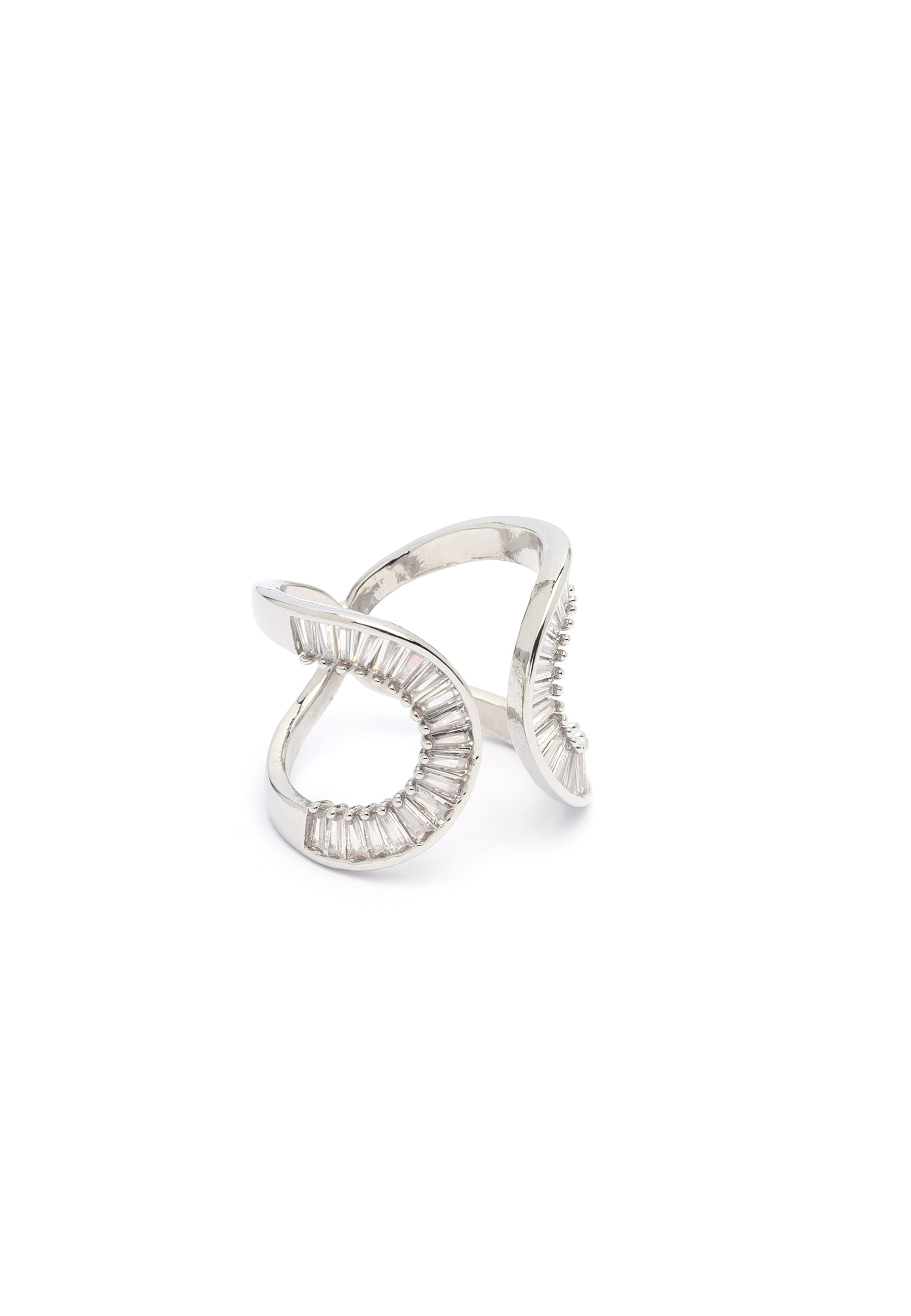 Silver Crescent Glam ring