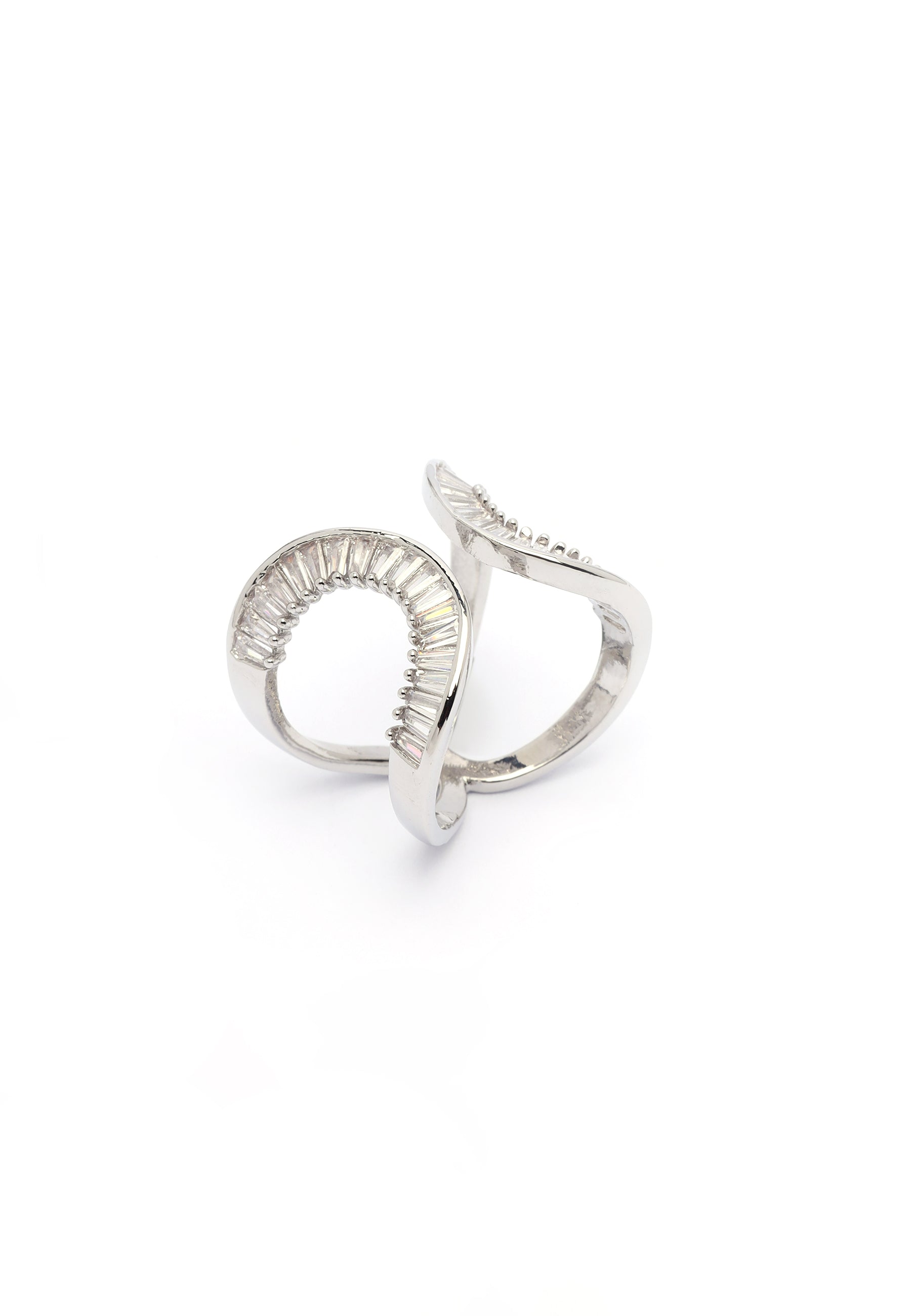 Silver Crescent Glam ring