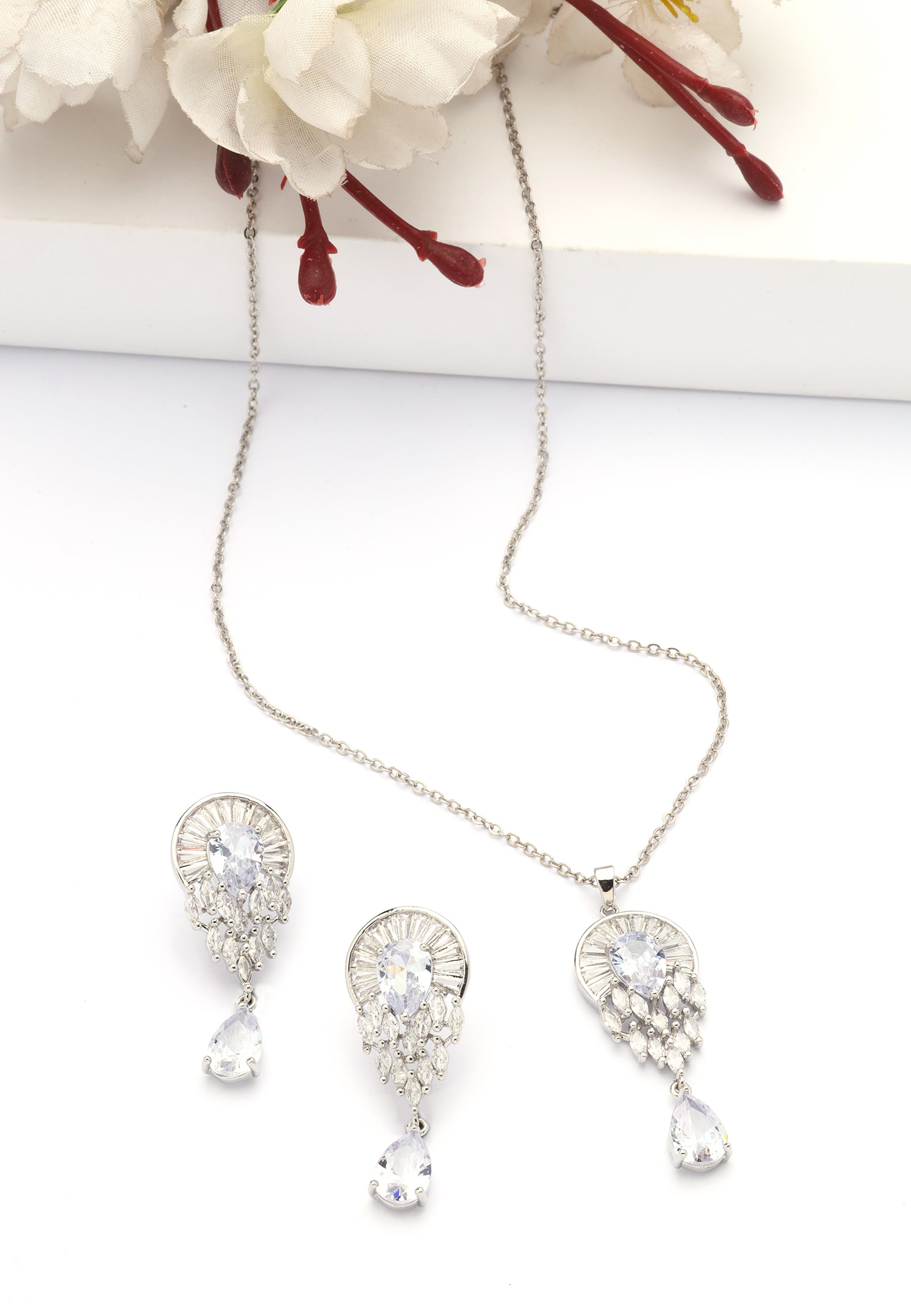 Starlight Drop Earrings and Necklace Set