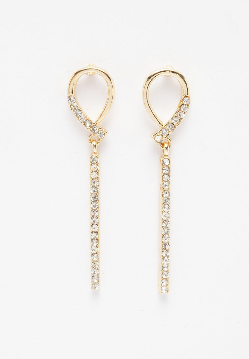 Boucles d'oreilles pendantes luxueuses en plaqué or avec cristaux