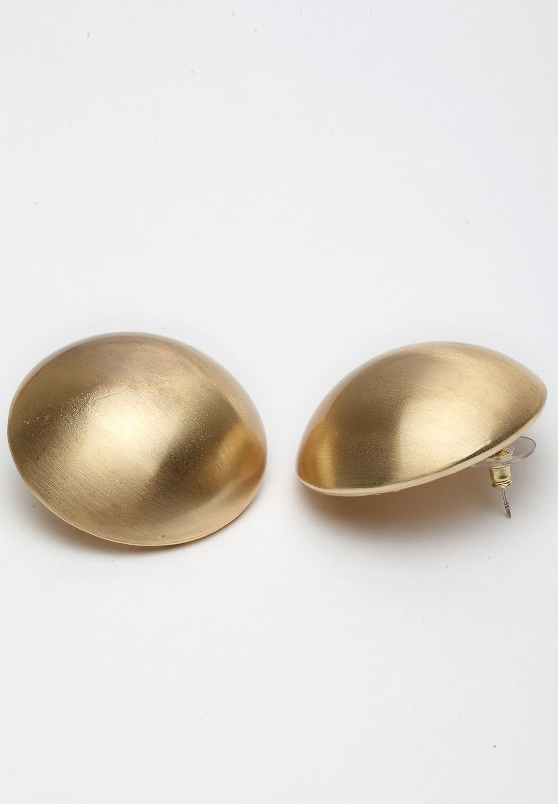 Orecchini a bottone rotondi in oro metallizzato