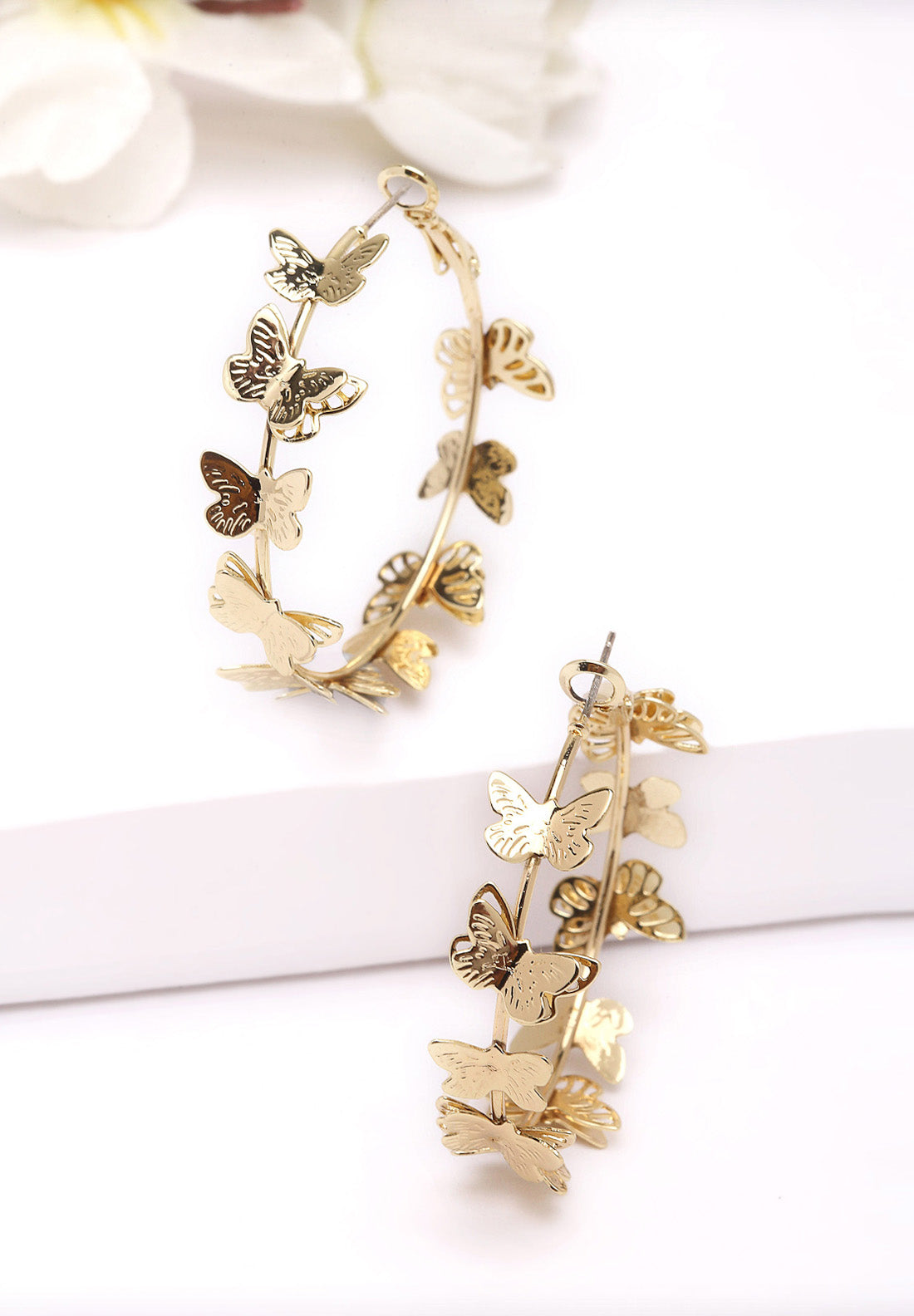 Goldene Schmetterlings-Creolen