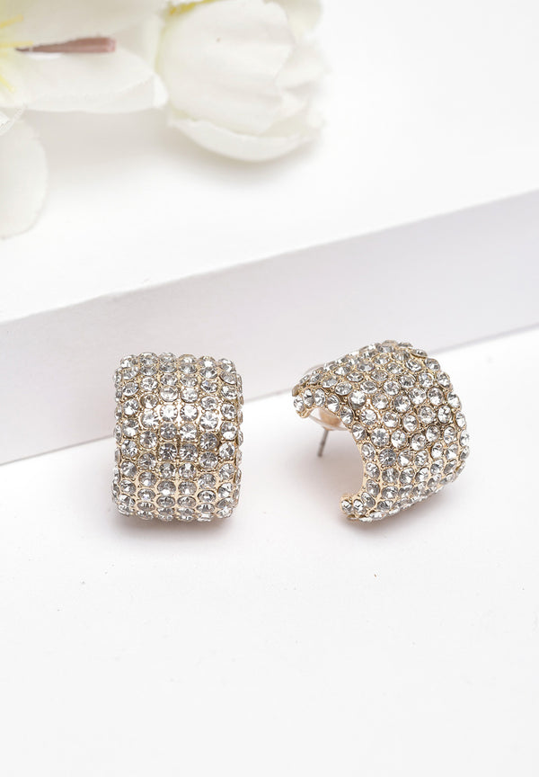 Gold Crystal Stud Earrings