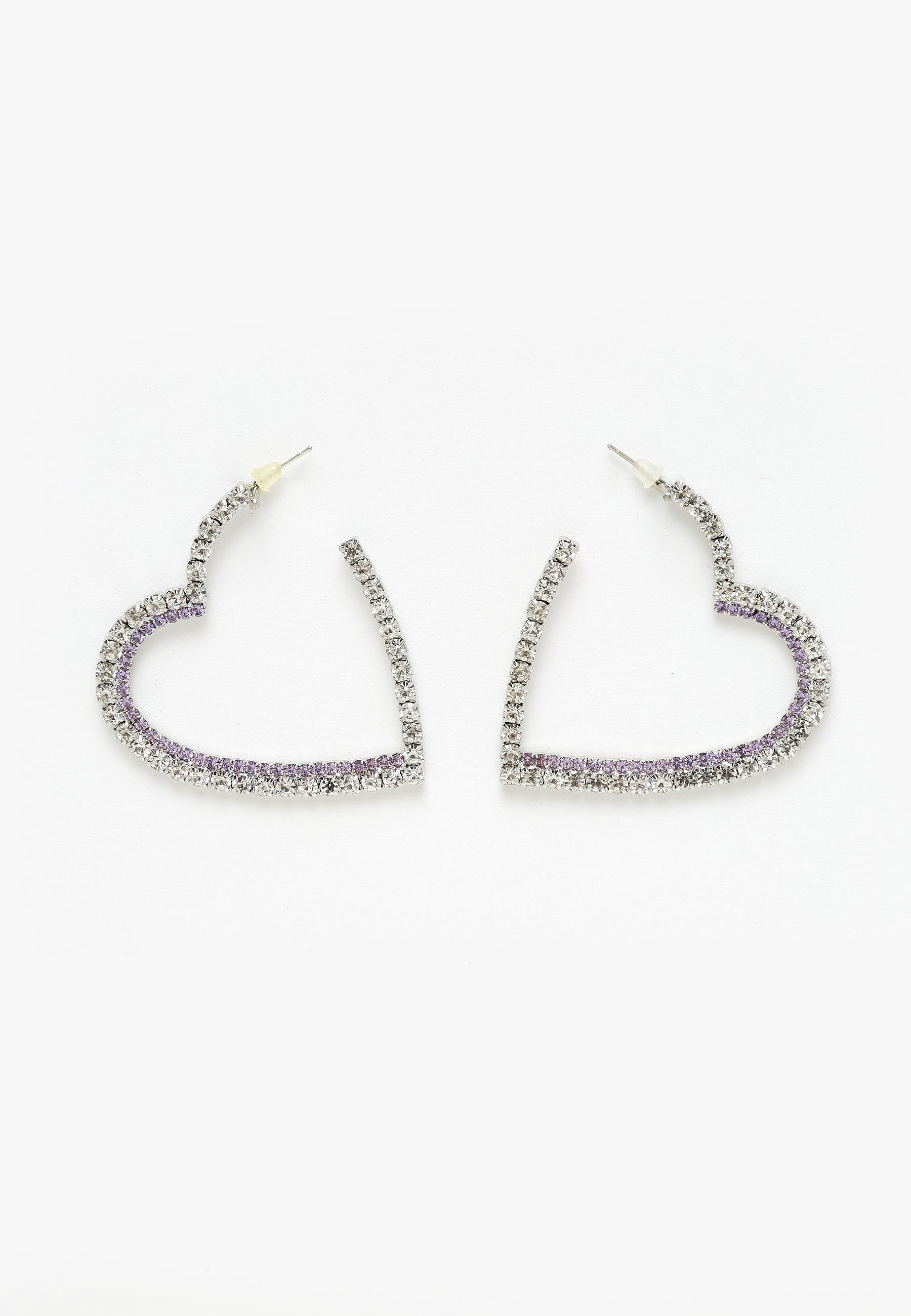 Boucles d'oreilles cœur cloutées avec cristaux